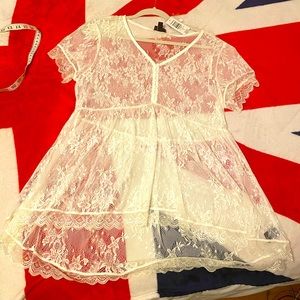 Torrid white lace babydoll top NWT size 0